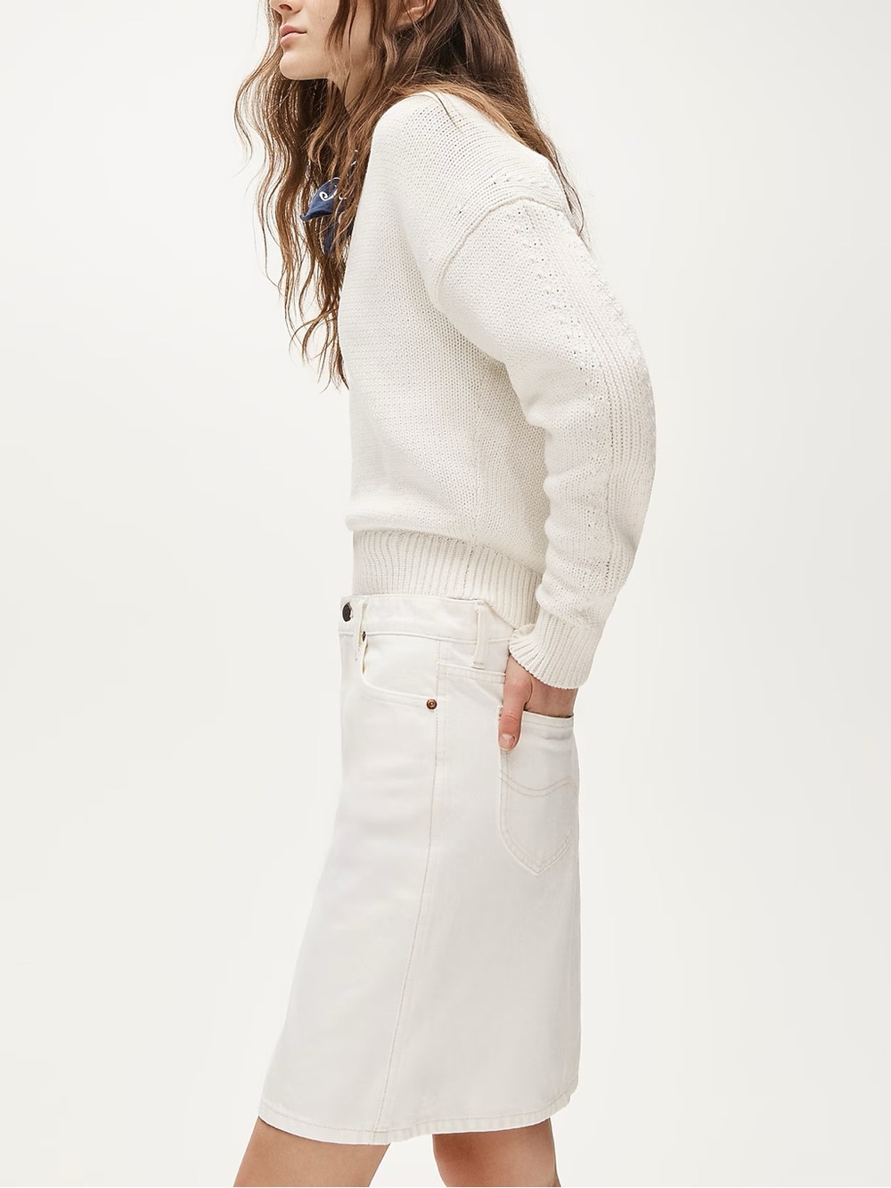 Lee® X J.Crew denim skirt in Vintage White Wash Size 27 NWT $148 CV153 - Picture 2 of 10
